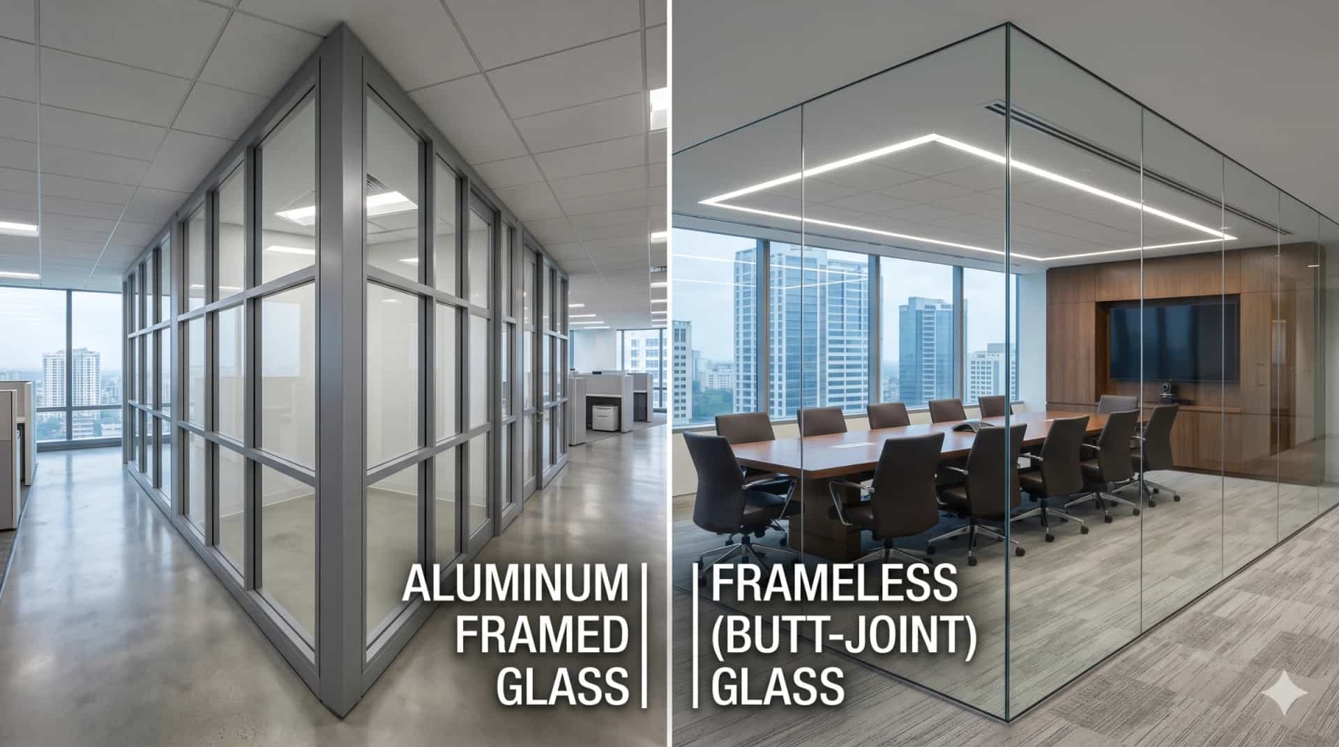 Aluminum Framed vs. Frameless Glass Partitions: Striking the Balance of Form and Function in Dhaka