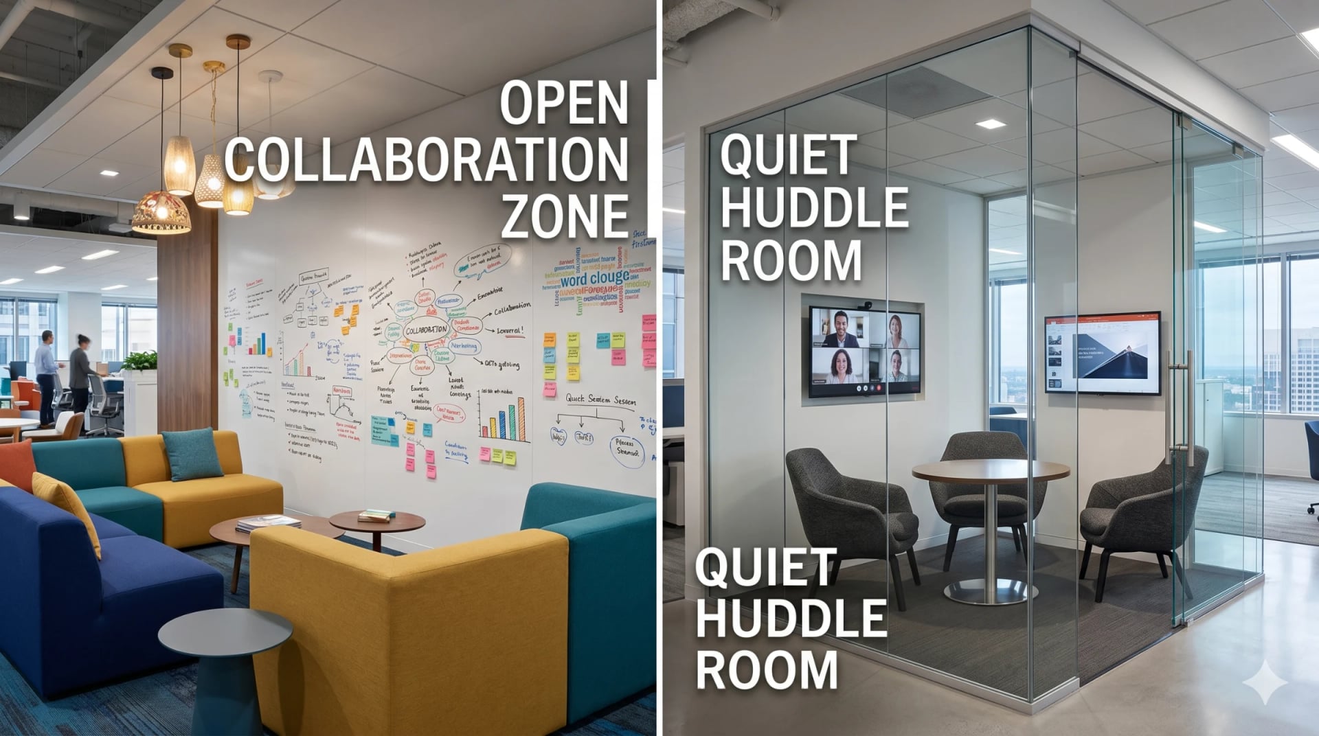 Open Collaboration Zones Vs Quiet Huddle Rooms Balancing Buzz And Brainpower